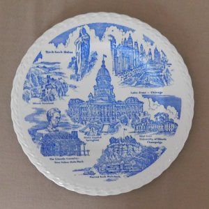 Vintage Vernon Kilns California Pottery State Plate, A C McClurg Chicago IL